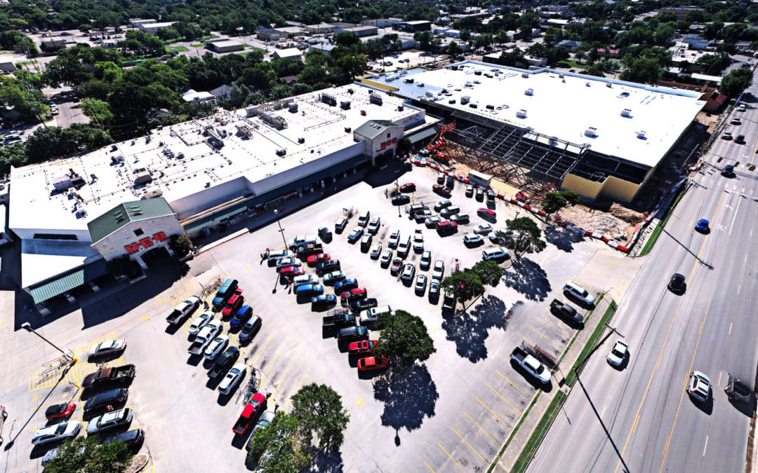 Aerial Footage of H-E-B in Kerrville, Texas