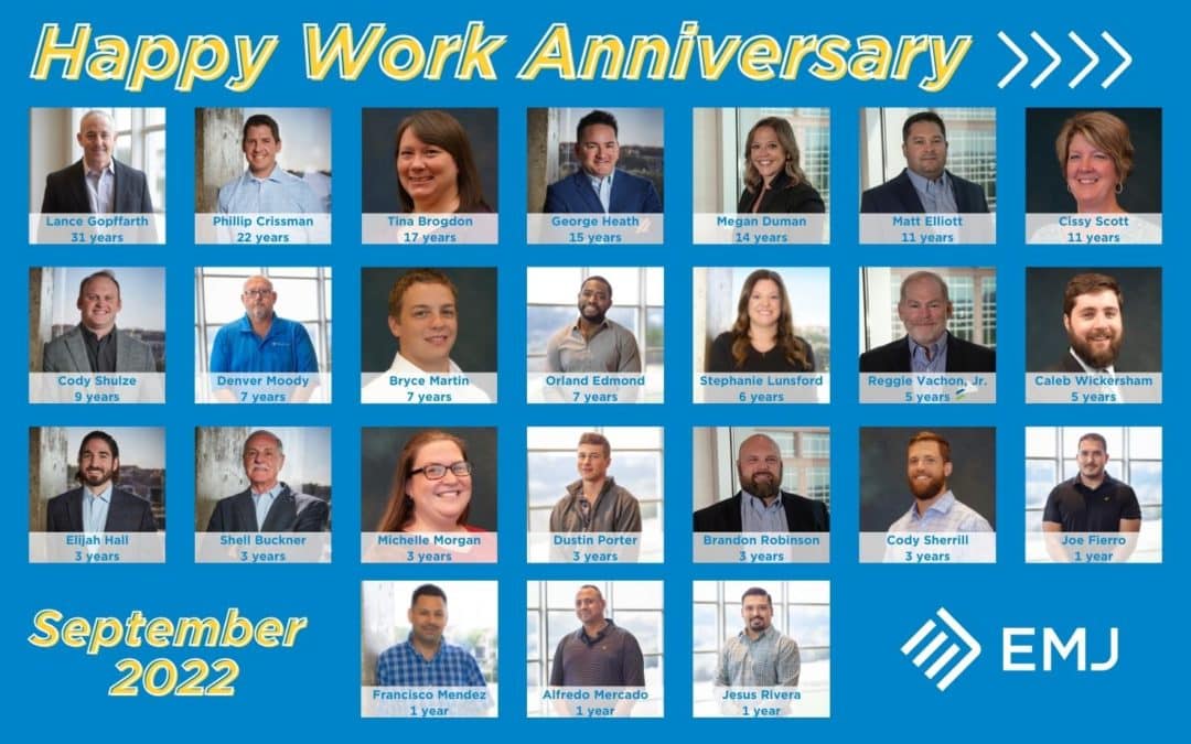 Happy Work Anniversary – September 2022